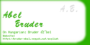 abel bruder business card